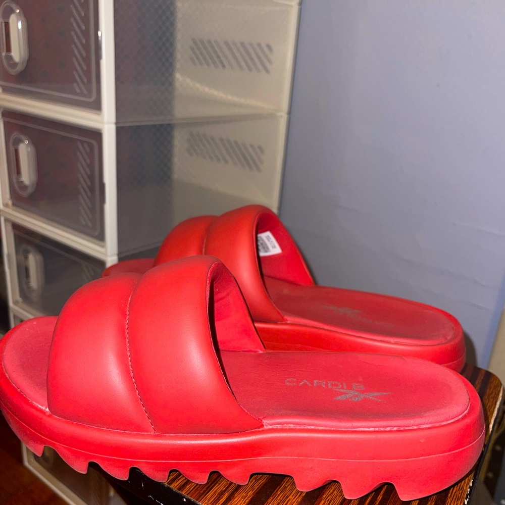 Cardi B Reebok MarRed Slide Sandals size 9